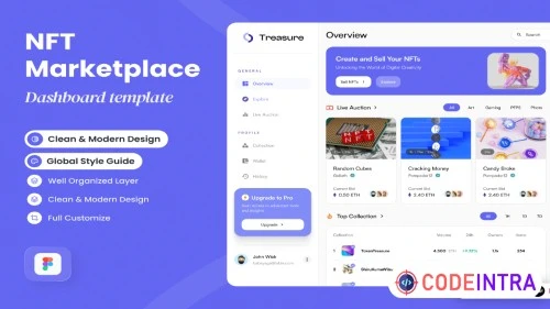 Treasure - NFT Marketplace dashboard Figma Download