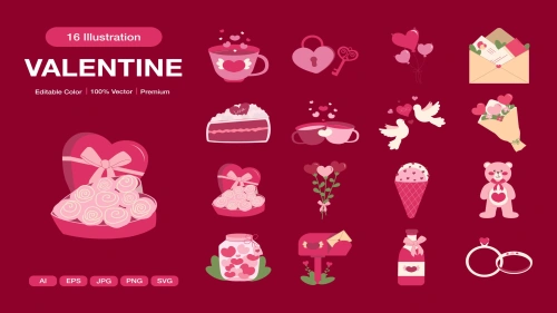 Valentine Element Illustrations in AI, EPS, JPG, PNG, SVG