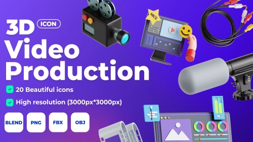 Video Production 3D Icon Set