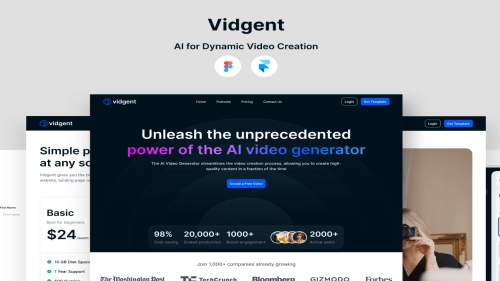 Vidgent - Framer Website Template - Figma Resources