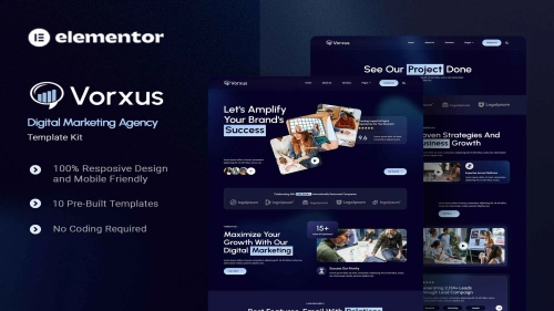 Vorxus - Digital Marketing Agency Elementor Template Kit