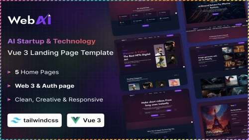 WebAi - AI Startup & Technology Vue 3 Landing Page