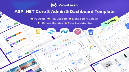 WowDash–ASP.NET Core 8 Tailwind CSS Admin Template