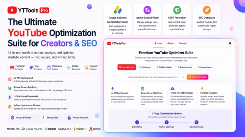 YouTags Pro - 5-in-1 Premium YouTube SEO Tools PHP