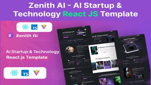 Zenith AI - AI Startup & Technology React JS Templ