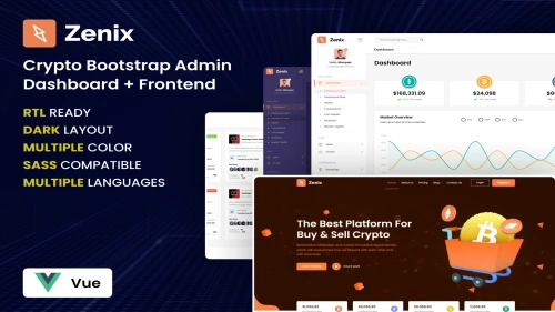 Zenix - Vue Crypto Admin Dashboard Template