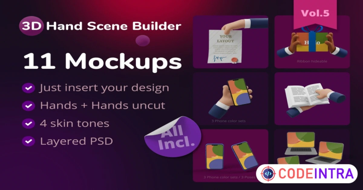 3D Hand Scene Builder - V5 - Mockups - Codeintra