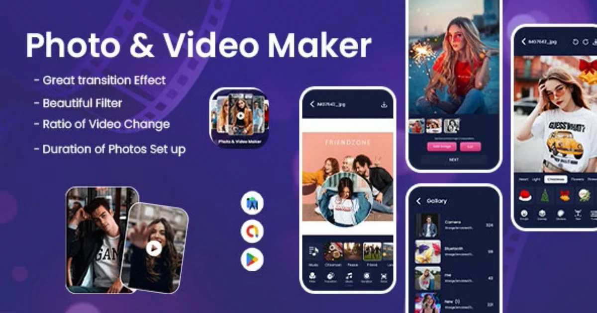 Premium Photo Video Maker With Music - Android Studio - Codeintra