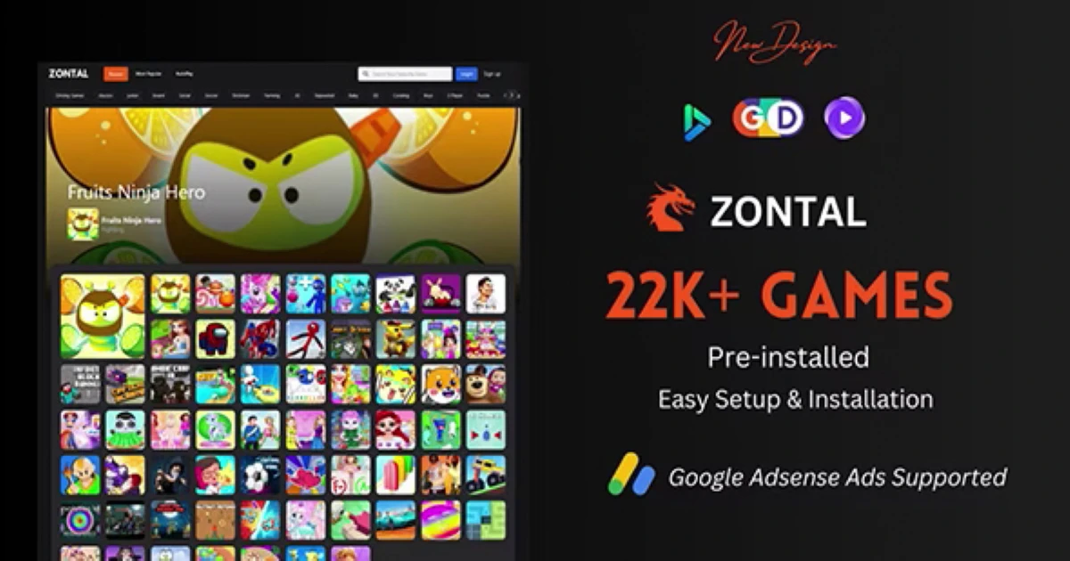 Ultimate Zontal Arcade HTML 5 Game Portal PHP Script - Codeintra