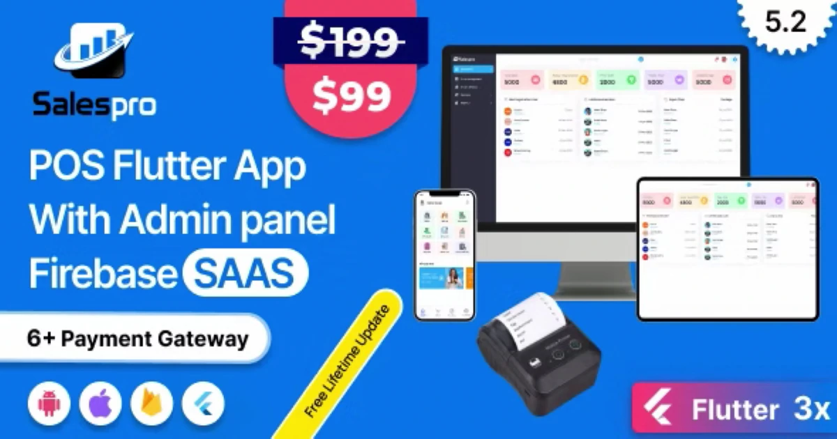 SalesPro Saas - Flutter POS Inventory Full App+Admin pa - Codeintra