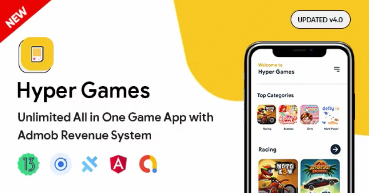 Hyper Games - All in One Game App | AdMob | Unlimited G - Codeintra