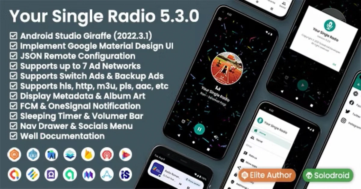 Your Radio App (Single Station) Android Source Code - Codeintra