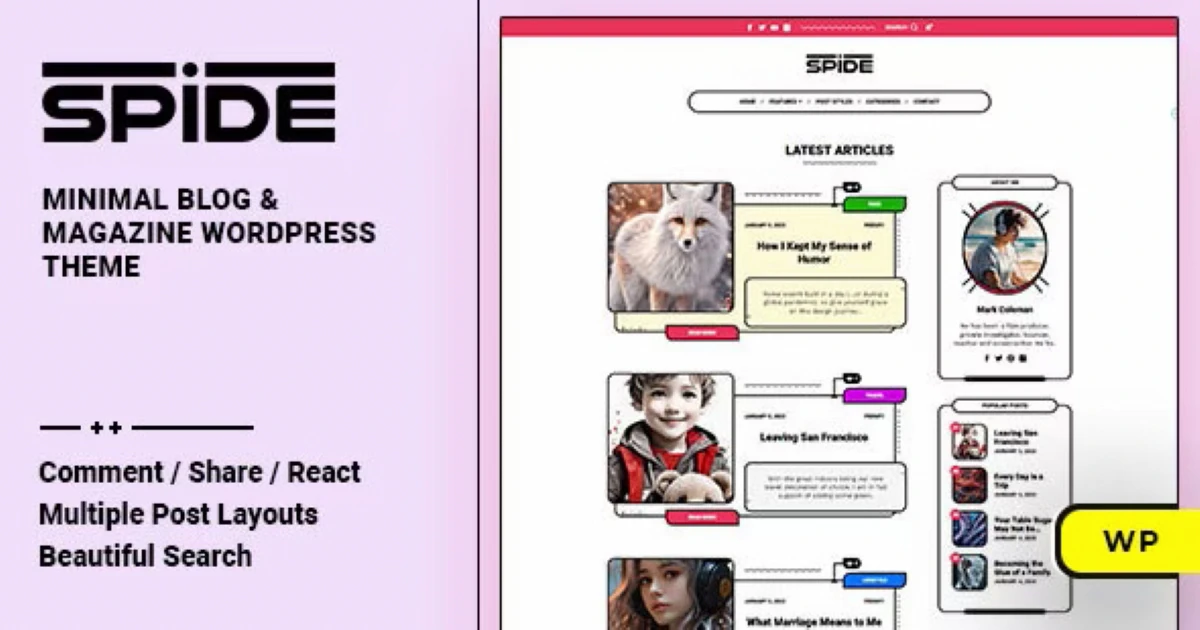 Spide - Blog & Magazine WordPress Theme - Premium - Codeintra