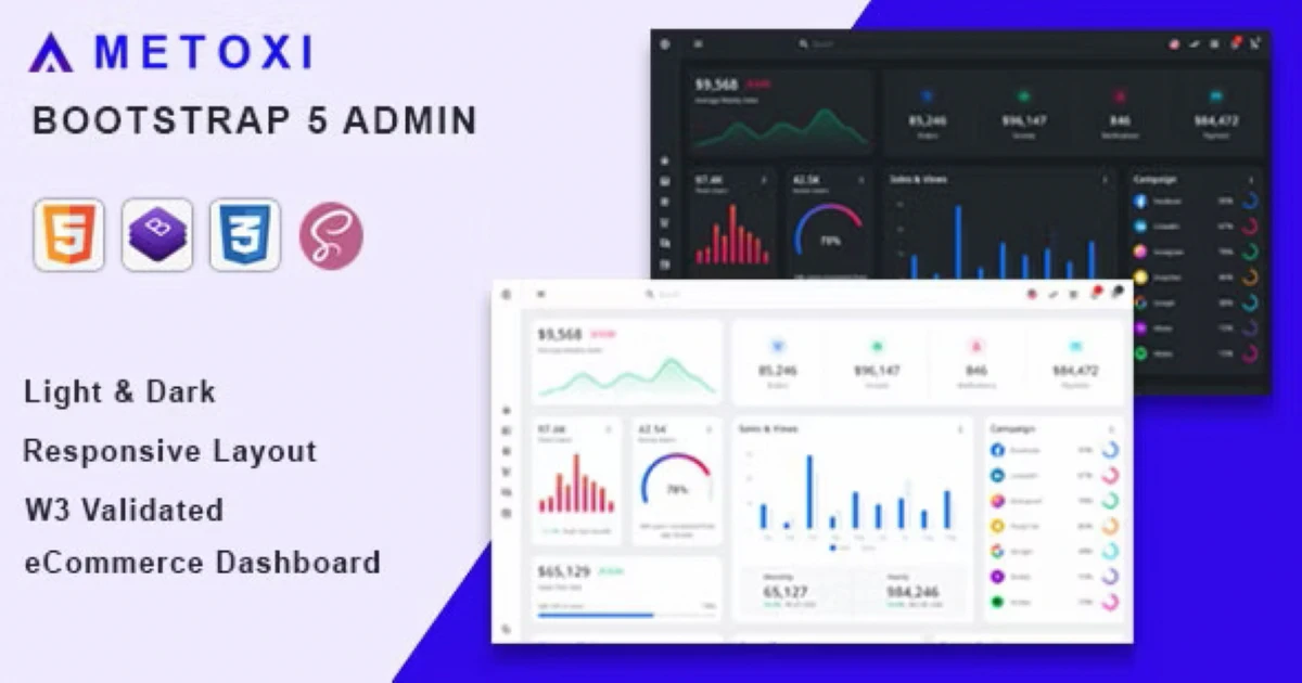 Metoxi - Bootstrap 5 Admin Dashboard Template Premium - Codeintra