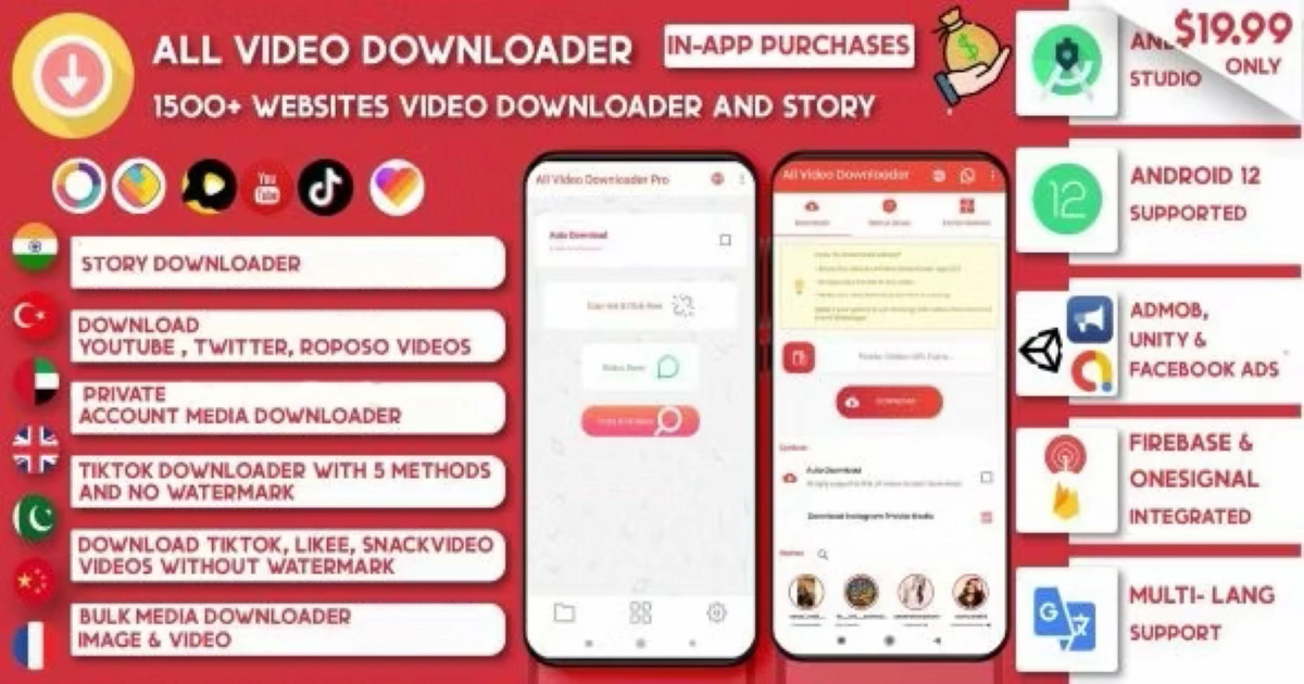 All Video Downloader & StorySaver | 1800 Websites - Codeintra