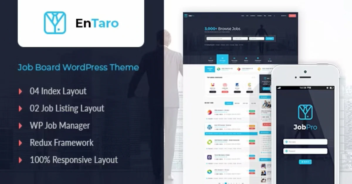 Entaro - Job Portal WordPress Theme - Codeintra
