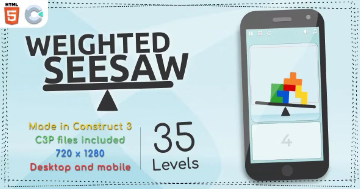 Weighted Seesaw - HTML5 Casual game Premium Free - Codeintra