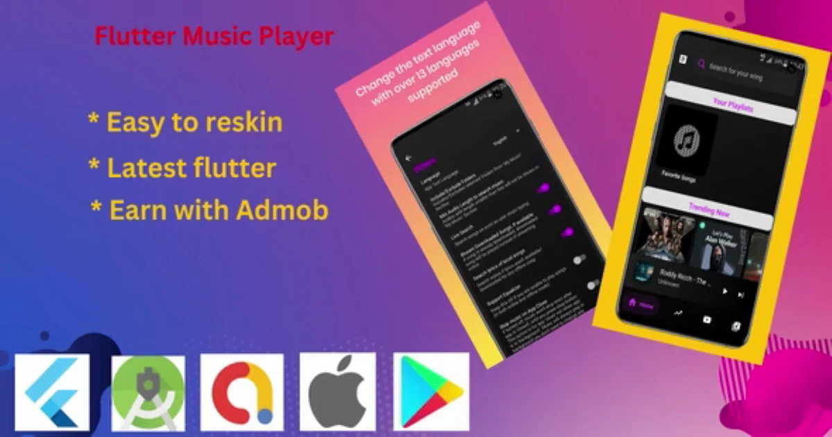 Flutter Music Player - Online and Offline - Codeintra
