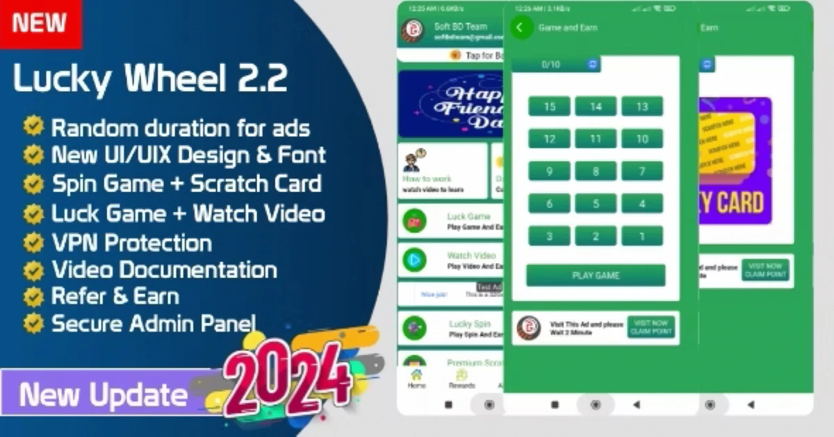 4Tasks Game/Watch/Scratch/Wheel System With Earning App - Codeintra