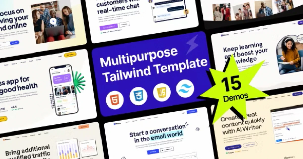 Masco - Saas Software Startup Tailwind Template Premium - Codeintra