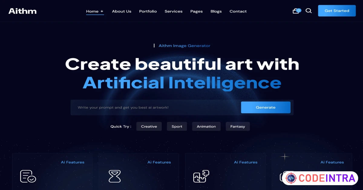 Aithm - AI Agency & Startup React Template - Codeintra