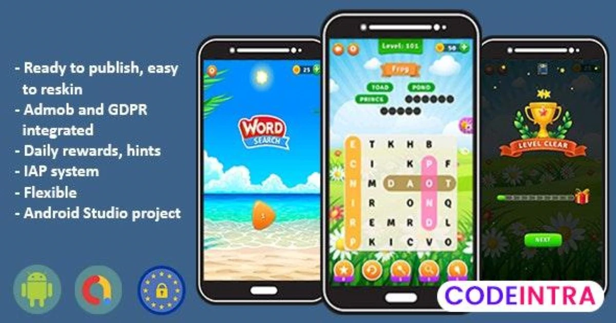 Android Modern Word Search - Codeintra