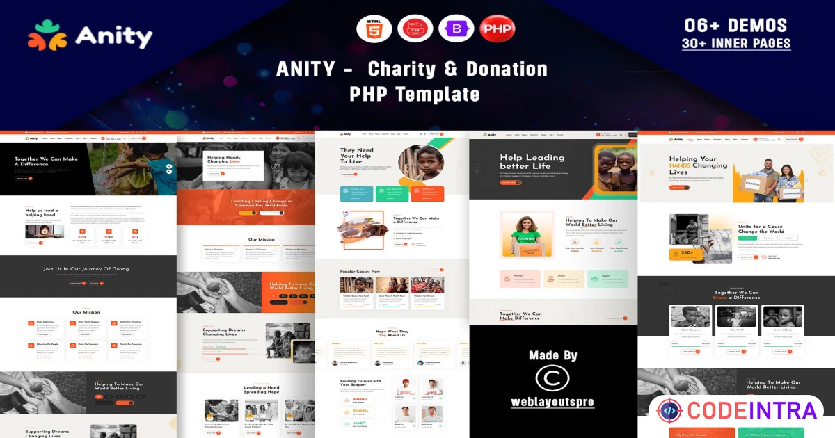Anity | Charity & Donation PHP Template - Codeintra