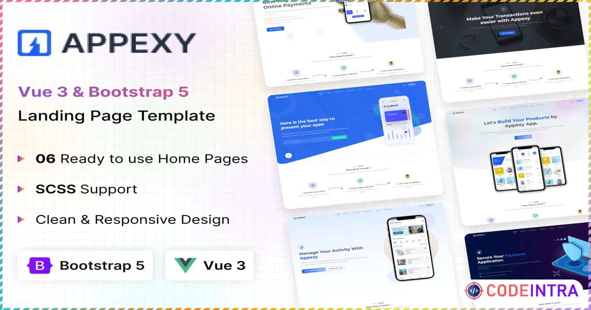 Appexy - Vue Landing Page Template - Codeintra