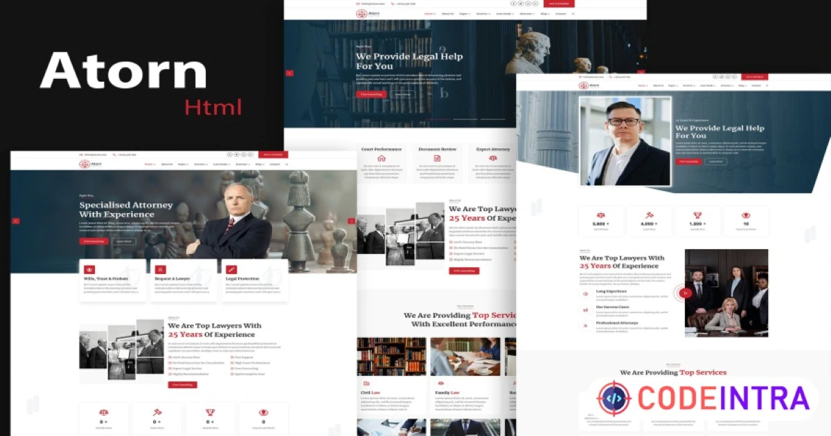 Atorn - Law Firm & Attorney Website HTML Template - Codeintra