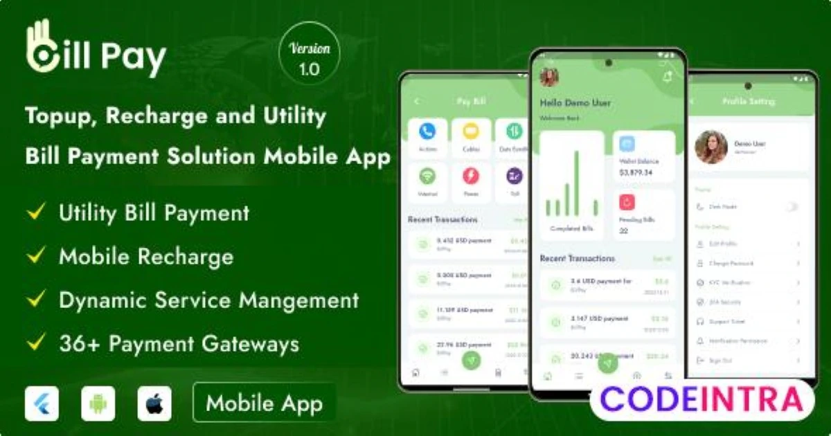 Bill Pay - Topup, Recharge And Utility Bill Paymen - Codeintra