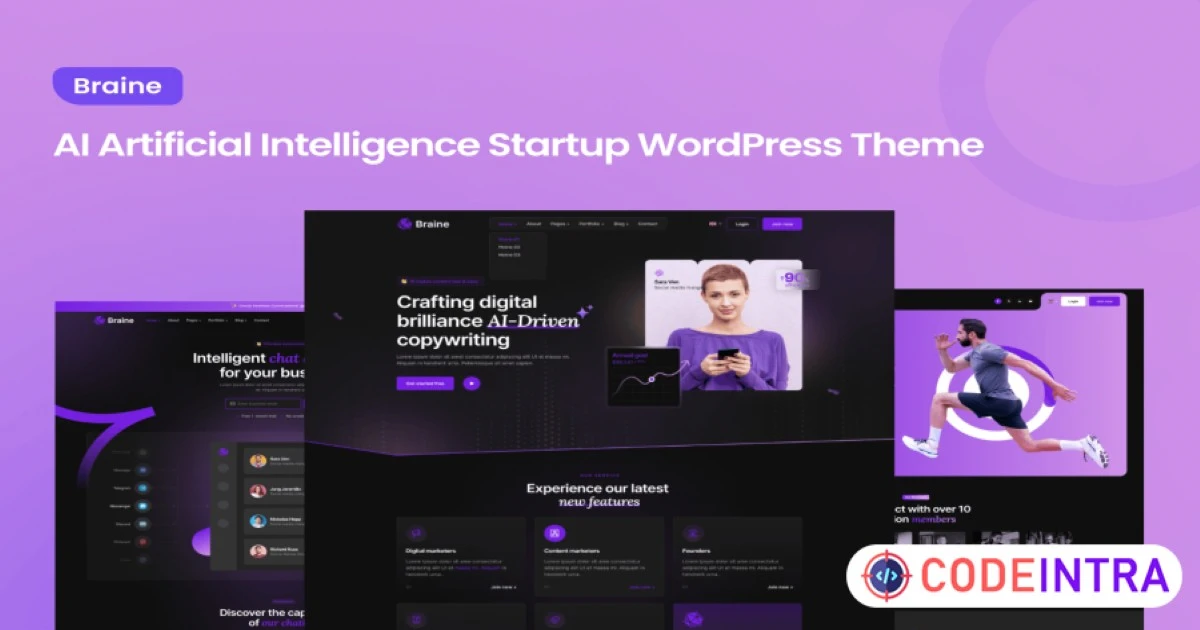 Braine - Digital AI Tech Software WordPress Theme - Codeintra