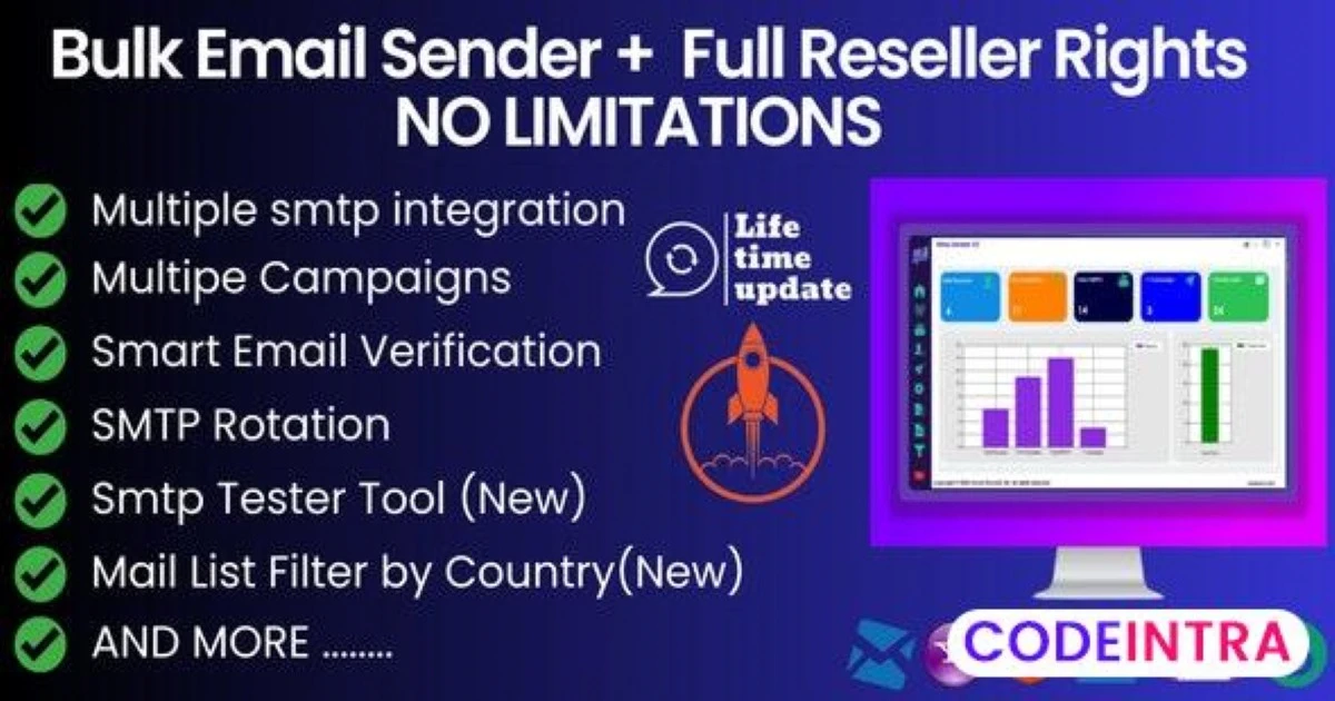 Bulk Email Sender Using Unlimited SMTP - [ Full Re - Codeintra