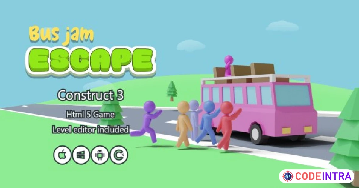 Bus Jam Escape - HTML5 Game (Construct 3) - Codeintra