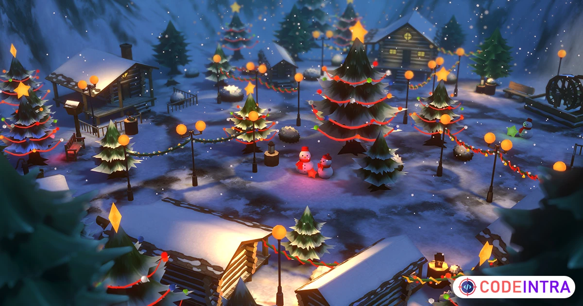 Christmas Log Village Pack (Interior / Exterior) - VR/Mobile | 3D Environments | Unity Assets - Codeintra