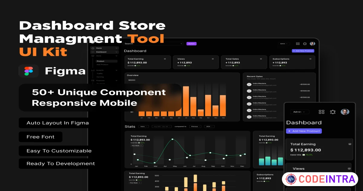 Dashboard Store Managment Tool - Figma Resources - Codeintra