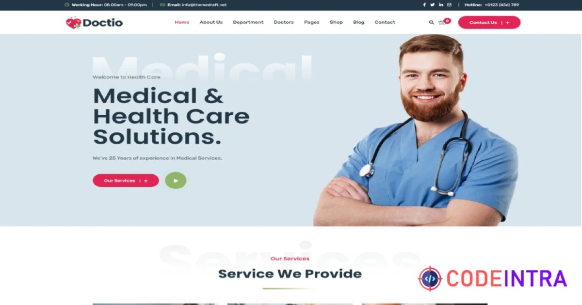Doctio - Medical Health WordPress Theme - Codeintra