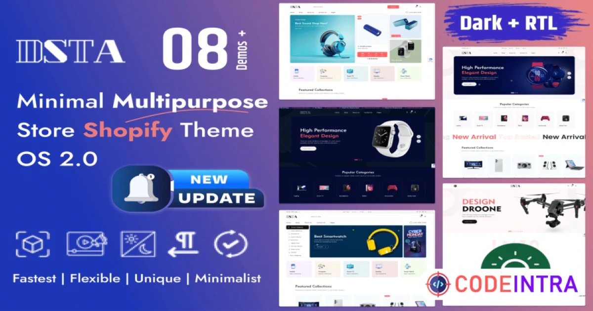 Dsta- Minimal eCommerce Store Shopify Theme 2.0 - Codeintra