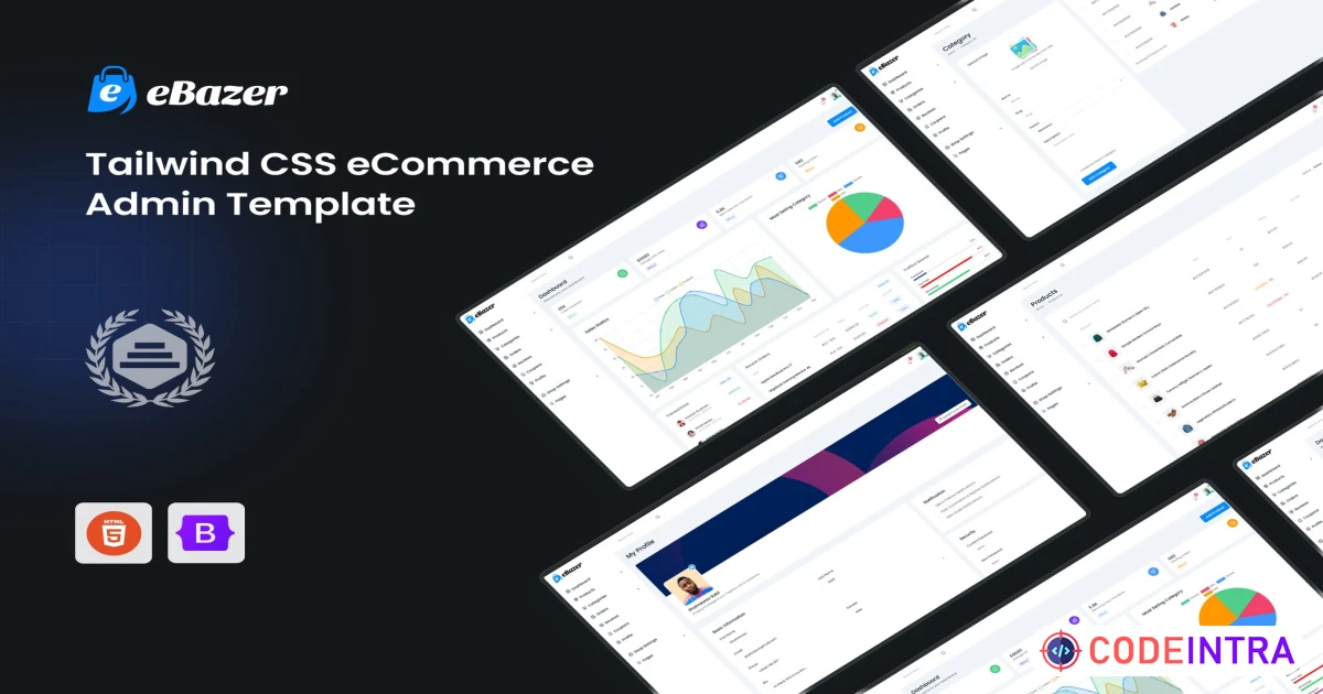 eBazer - Tailwind CSS eCommerce Admin Template - Codeintra