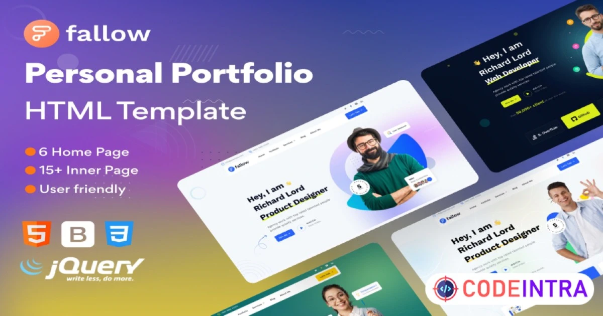 Fallow - Personal Portfolio Bootstrap Template - Codeintra