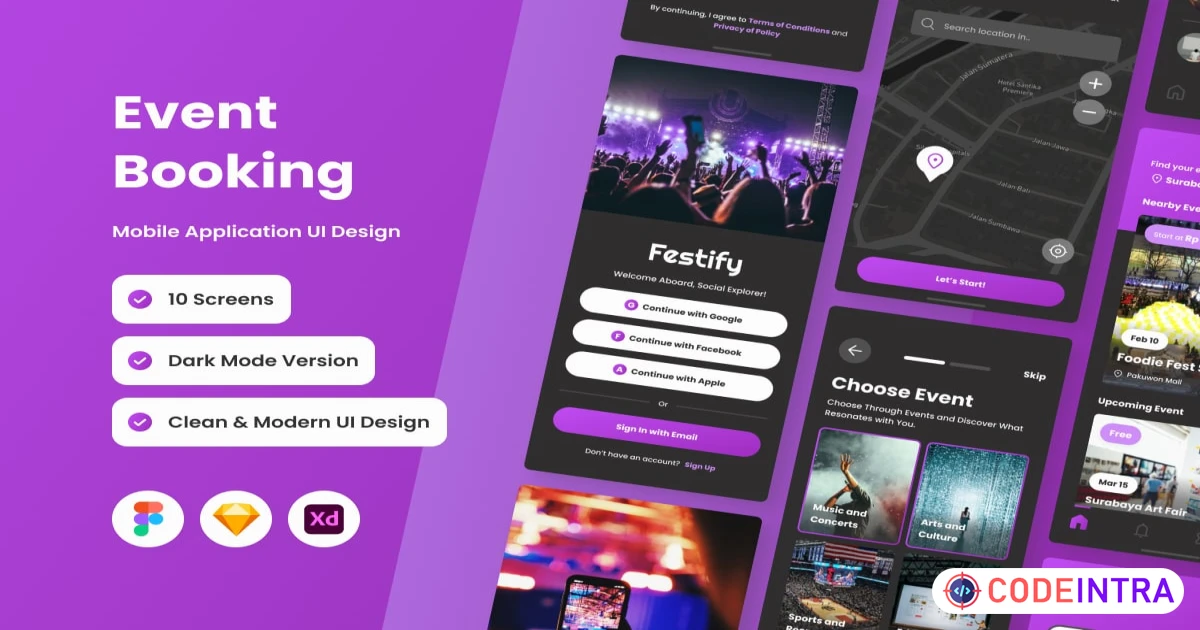 Festify - Event Booking Mobile App - Codeintra