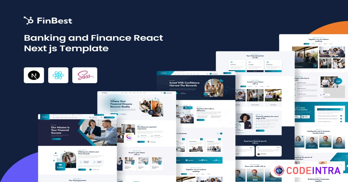Finbest - Banking and Finance React Next js Templa - Codeintra