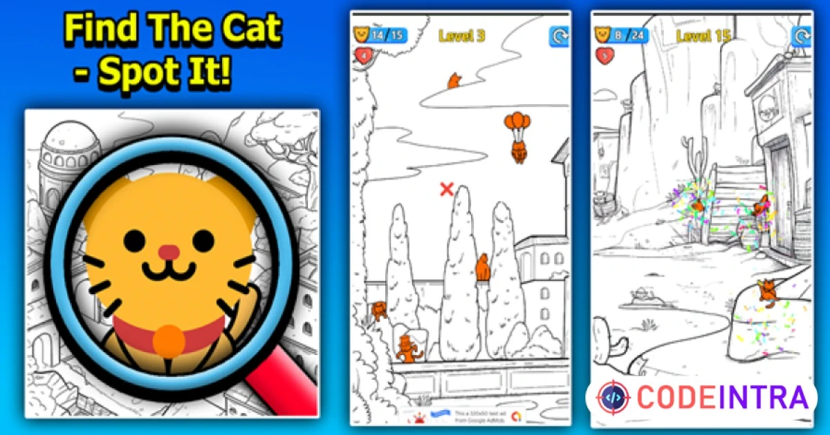 Find The Cat – Spot It 2D Game Unity Source Code - Codeintra