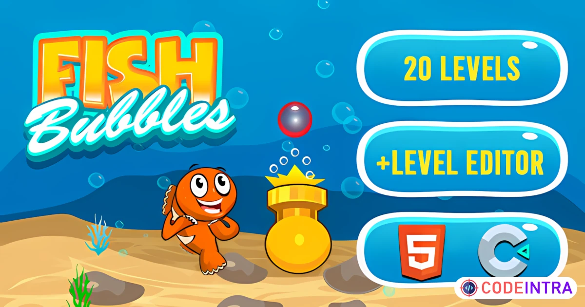 Fish Bubbles bubble shooter HTML5 Game - Codeintra