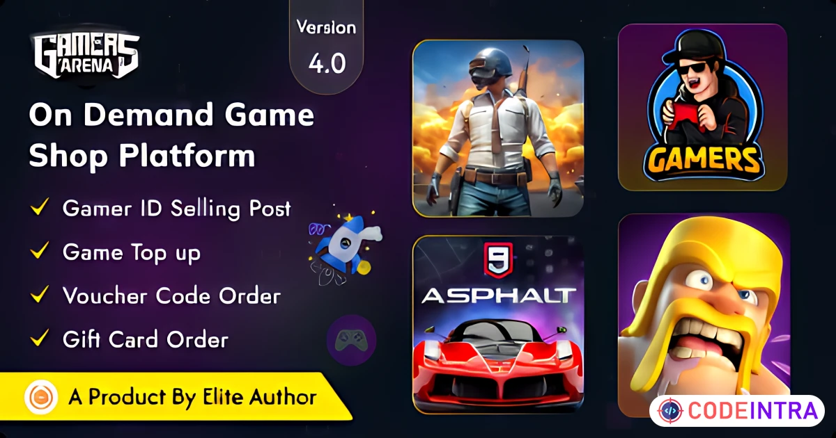 Gamers Arena - Digital Online Game Store, Game Top Up , Voucher & Gamer ID Selling - Codeintra