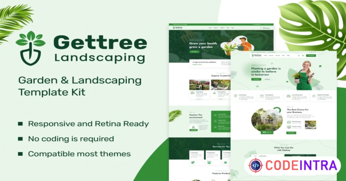 Gettree – Garden & Landscaping Elementor Template Kit - Codeintra