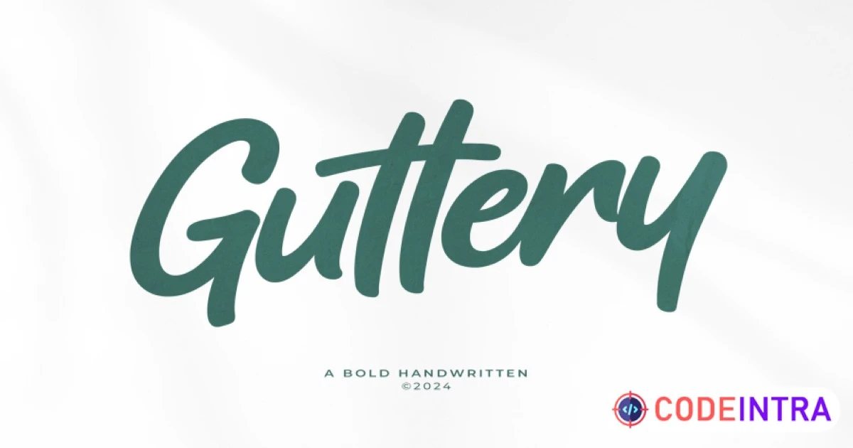 Guttery - Bold Handwritten Font Premium Design - Codeintra