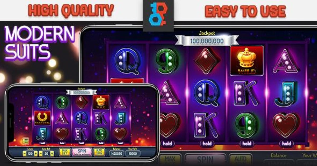 HTML Modern Suits Slot Game - Codeintra