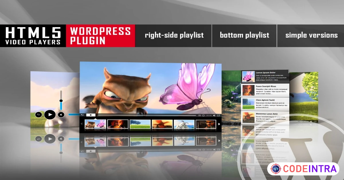 HTML5 Video Player With Playlist WordPress Plugin - Codeintra