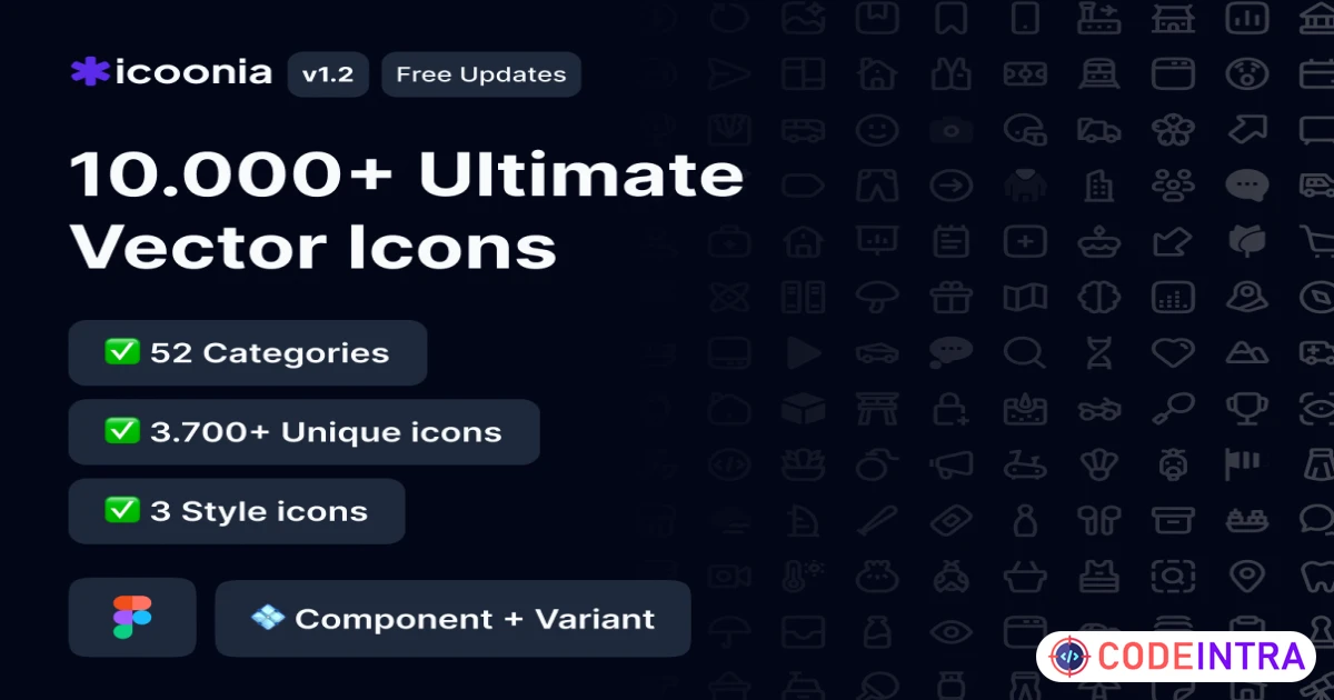 Icoonia Pro | 10.000 Ultimate Vector Icons - Figma Resources - Codeintra