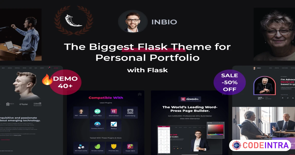 InBio - Personal Portfolio Flask Template - Codeintra